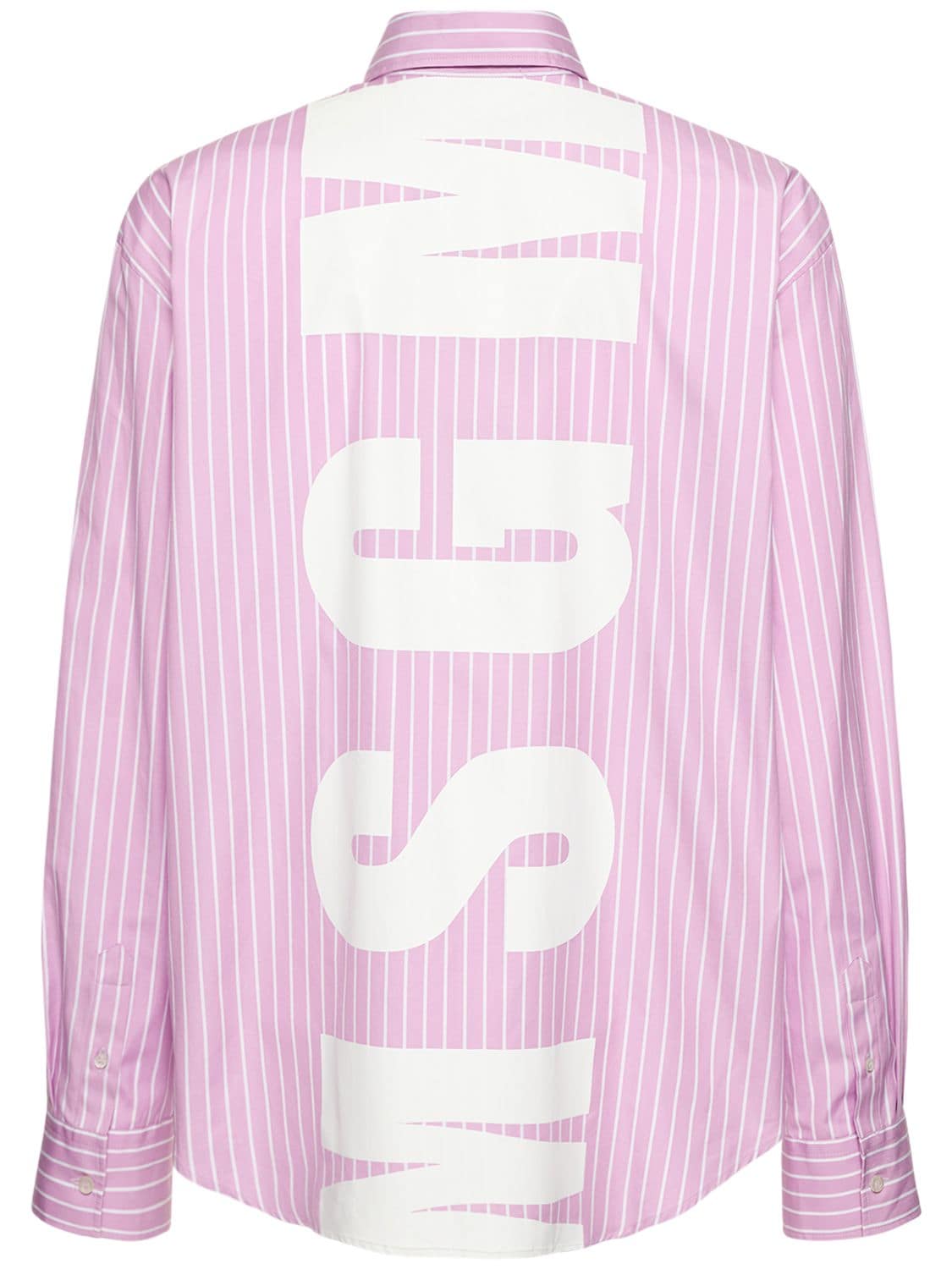 Logo Print Striped Cotton Poplin Shirt