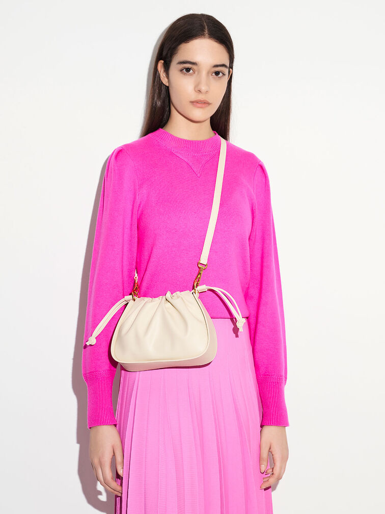 粗鍊抽繩肩背包