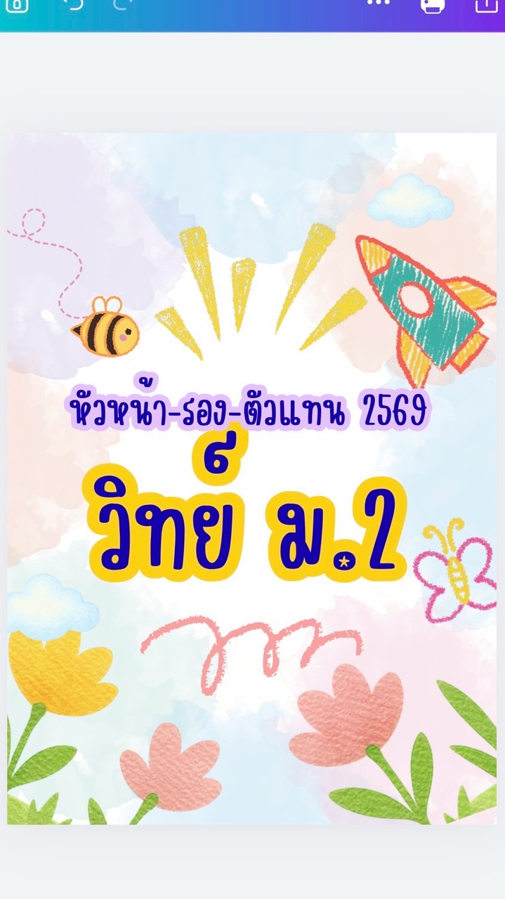 (วิทย์ ม.2) หัวหน้าและตัวแทนห้อง