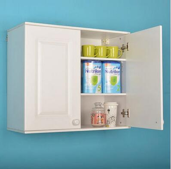 廚房高櫃 組合壁櫃掛牆壁櫥櫃 浴室吊櫃衛生間防水置物【D款雙門歐式掛櫃（圓把手）】