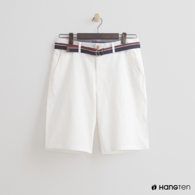 Hang Ten - 男裝 - 帆布腰帶造型西裝短褲-白
