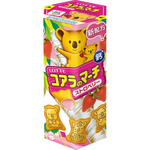 酥脆的餅乾裡搭配了香濃滿滿的草莓內餡，一口咬下即可享受餅乾的香氣與草莓的美味。酥脆餅乾上還有可愛的小熊圖案，共有285種喔！