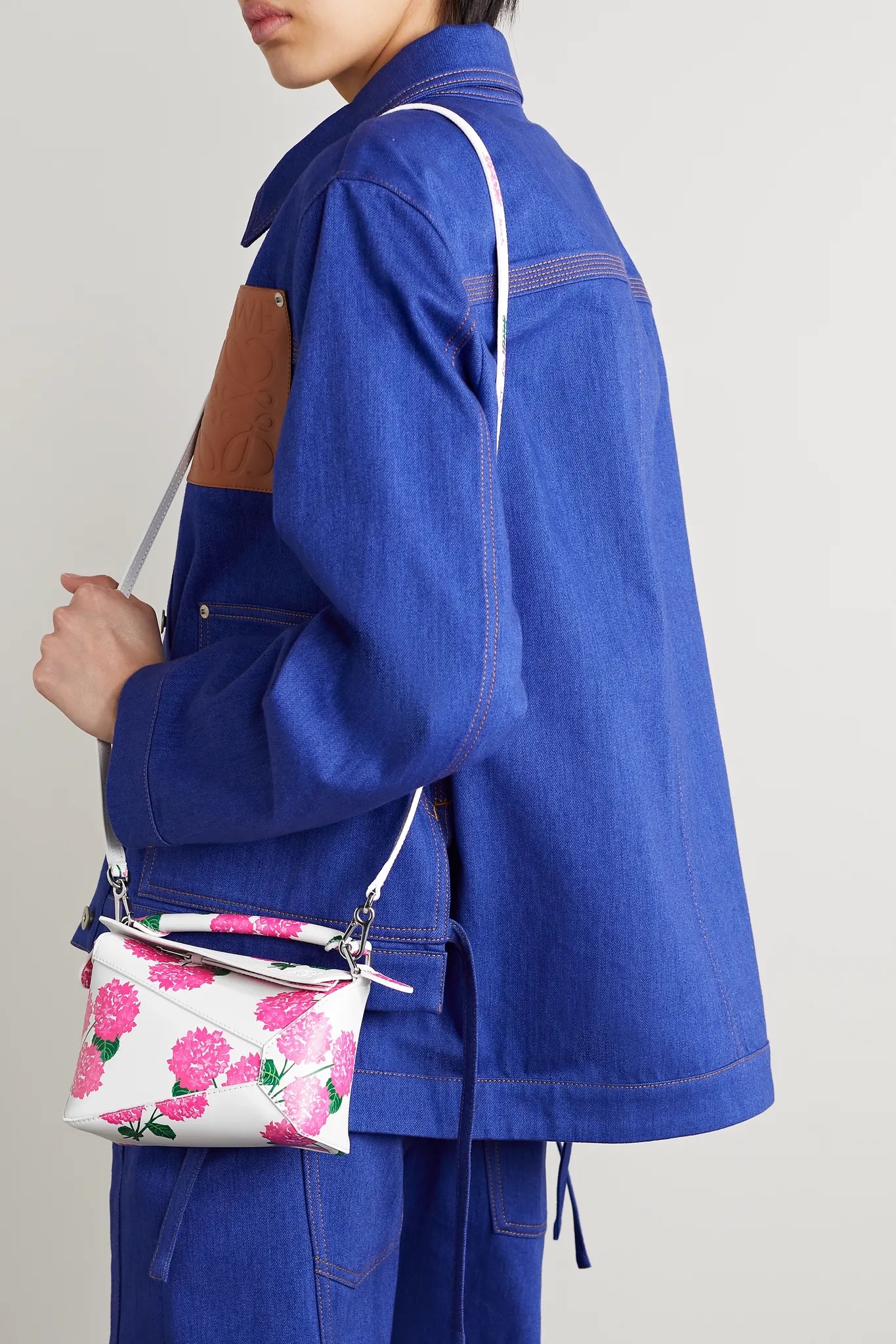 Loewe Puzzle 花卉印花皮革單肩包
