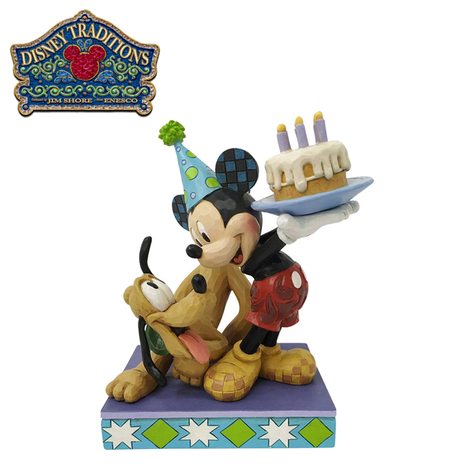 【正版授權】Enesco 布魯托 90歲生日 塑像 公仔 精品雕塑 米奇 迪士尼 Disney - 241736