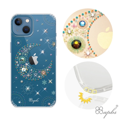apbs iPhone 13 6.1吋水晶彩鑽防震雙料手機殼-星月
