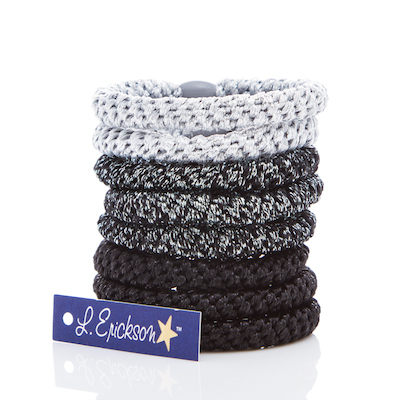 L. Erickson 彈力髮圈-8入（灰銀璀璨）