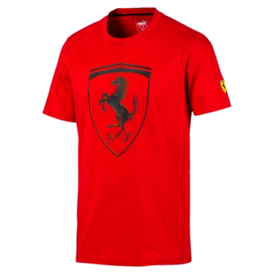 PUMA-男性法拉利車迷系列大盾短袖T恤-法拉利紅-歐規