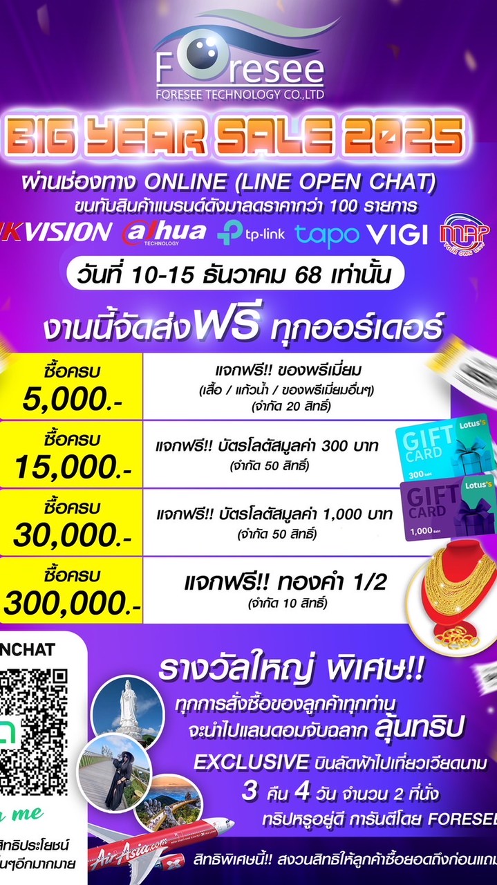 Foresee ขายส่งกล้องวงจรปิดและอุปกรณ์