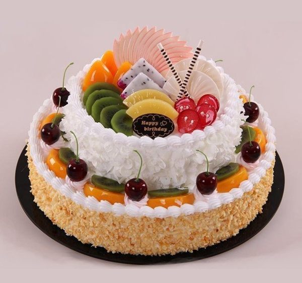 [協貿國際]仿真雙層水果蛋糕8寸+12寸模型單個價