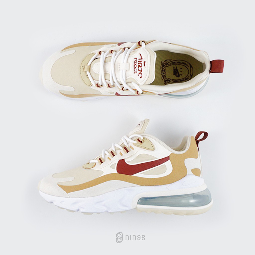 【版型正常，腳板寬厚實可以大半號】NIKE AIR MAX 270 REACT BEIGE 焦糖奶茶型號：AT6174700∆下單後隔天寄(假日未出貨)，若有其他問題會聊聊告知，請您留意聊聊訊息喔～∆