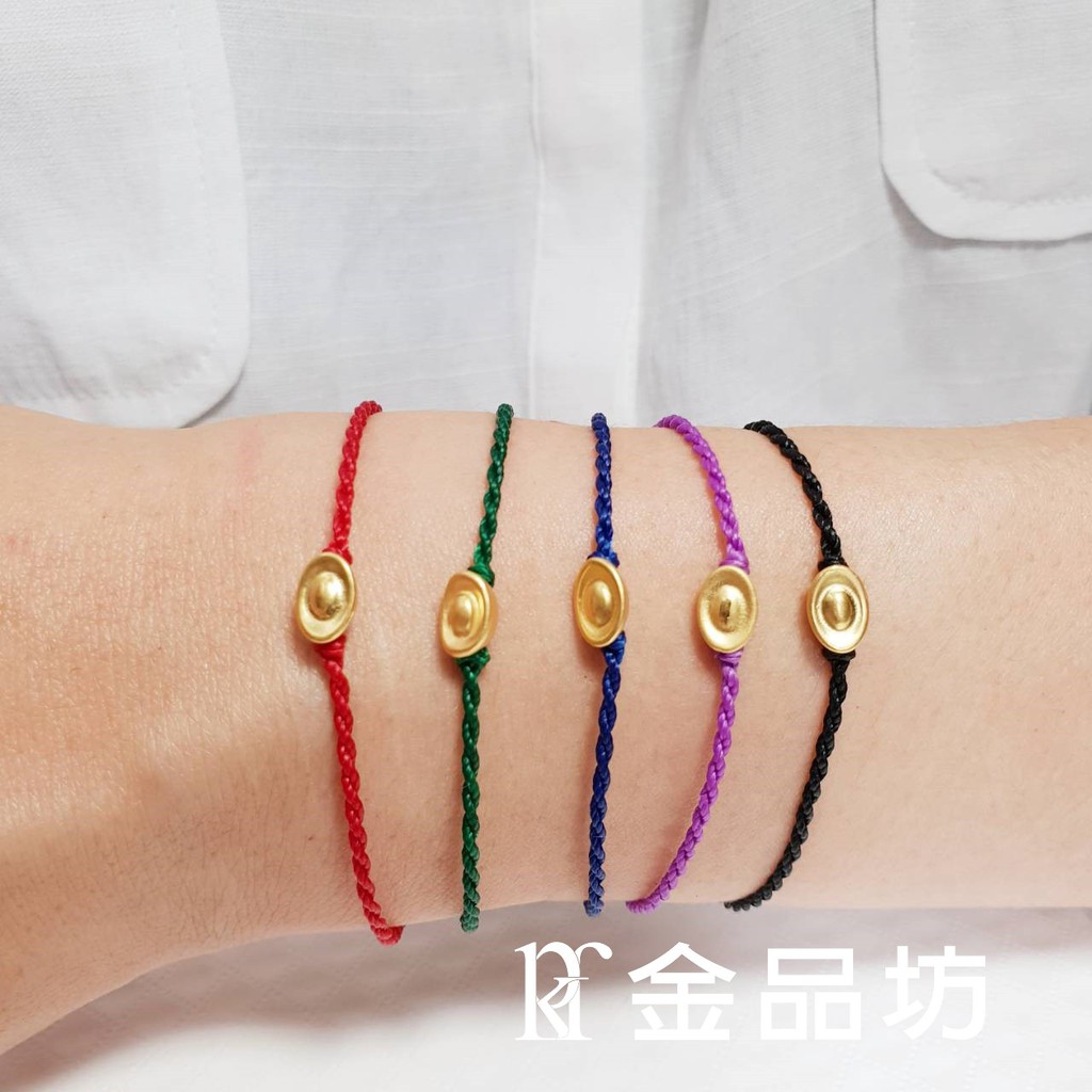 黃金招財蠟線招財金元寶銀扣手鍊 金品坊黃金鑽石專賣店