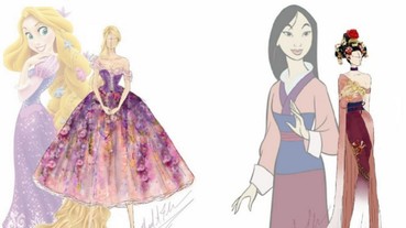 設計師為 13 位迪士尼公主繪出現代風「時尚禮服」 花木蘭的中國風長裙特色太鮮明！