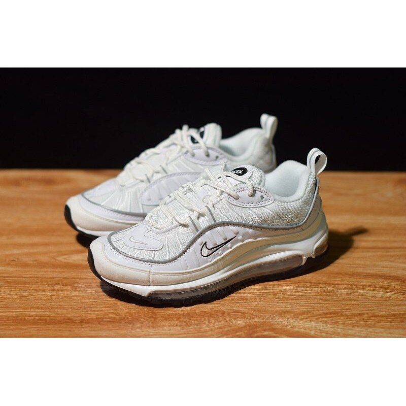 【日本海外代購】NIKE Air Max 98 麂皮 米白 奶油白 皮革 白黑 3M反光 男女 AH6799-103