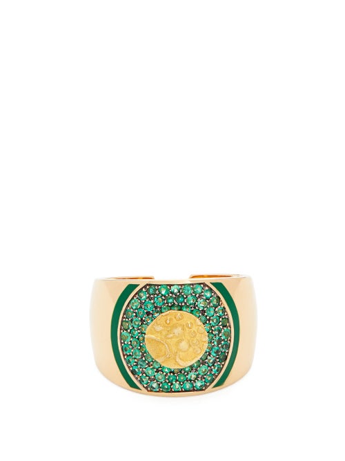 Francesca Villa - Francesca Villa's sumptuous gold ring features an embossed fanam coin - a small-si