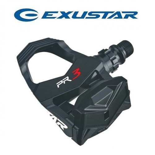 EXUSTAR 公路車卡踏板、E-PR3◎ 台灣製造、高品質◎ Look Keo相容、可調整扭◎ 熱塑工程塑料本體、三培林◎ 加大踩踏面積【產品特色】與Garmin Cervelo車隊競賽使用的踏板，