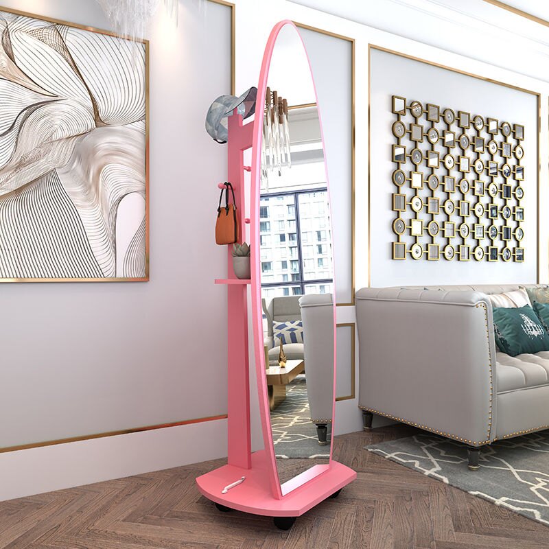 落地鏡少女心 INS 鏡子全身 可愛風網紅少女生臥室公主粉色穿衣鏡
