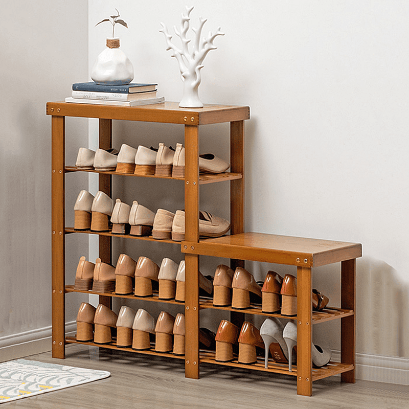 楠竹置物穿鞋椅鞋櫃鞋架，多功能使用，換鞋、收納，一架搞定，頂部大平台設計，拿取、置物都方便。防水防污，光滑易清理。表面雕花圖案，美觀復古風格，強力推薦喔！