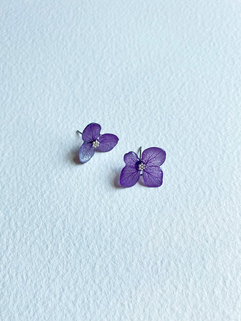 真花耳環-紫色 Love Earrings-Violet