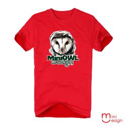 ◎手繪風貓頭鷹OWL潮流原創設計T|◎圓領設計，舒適親膚|◎品牌:Minidesign品牌定位:流行品牌適穿對象:情侶裝款式:T恤袖長:短袖顏色:多色組合,白色系,黑色系,紅色系,灰色系,藍色系適穿季