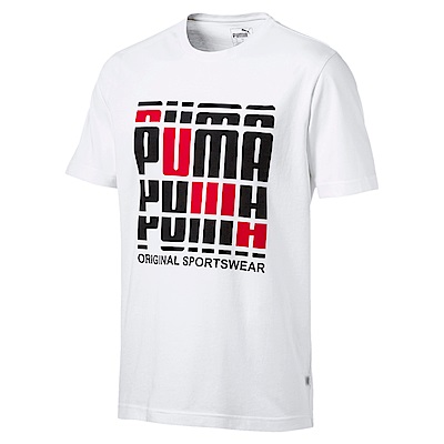 PUMA-男性基本系列PUMA短袖T恤-白色-亞規