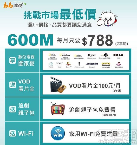 第四台的網路事業也在進步當中，憑藉著佈線優勢，寬頻上網價格通常都比電信業者便宜許多。
