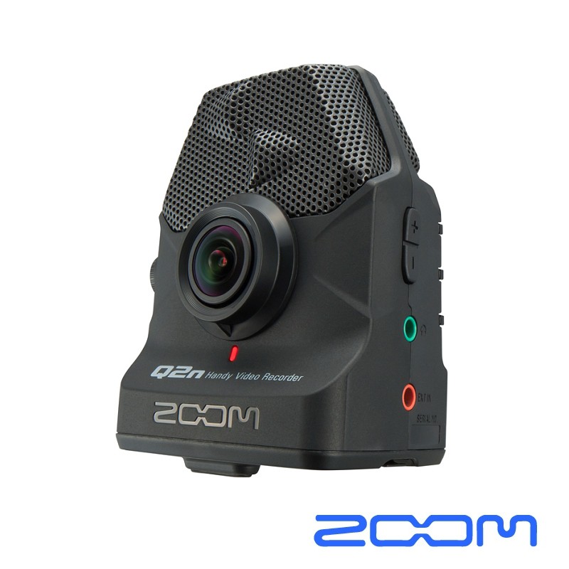 ZOOM Q2n 手持攝錄機 1080p或720p分辨率的24或30 fps的高質量MOV文件記錄到方便的microSD卡上。具有160°FOV的固定焦距廣角鏡頭可以從僅幾英尺遠的地方捕獲您和您的儀器