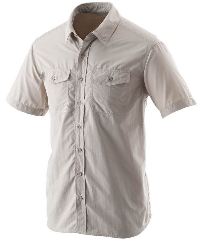 【【蘋果戶外】】荒野 W1206-83 卡其 WildLand 男 可調節抗UV素面長袖襯衫 不黏膩休閒襯衫 輕薄 透氣 快乾 襯衫外套 防曬外套 團體服裝