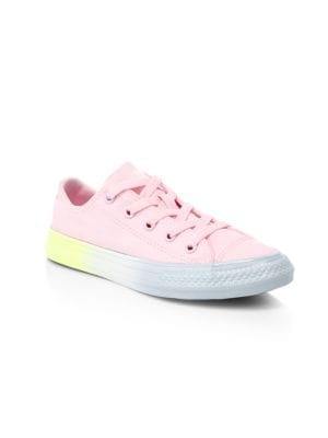 Pastel hues give these sneakers a dreamy look.; Canvas upper; Round toe; Lace-up vamp; Rubber sole; 