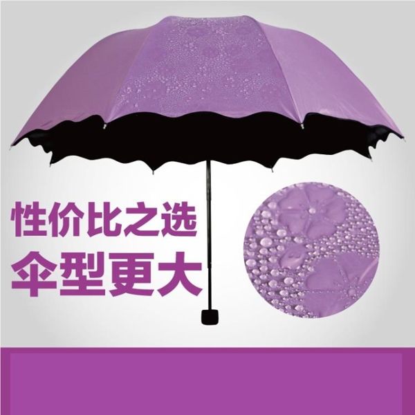 1日本櫻花傘遇水開花晴雨兩用變色雨傘防紫外線折疊女太陽傘黑膠