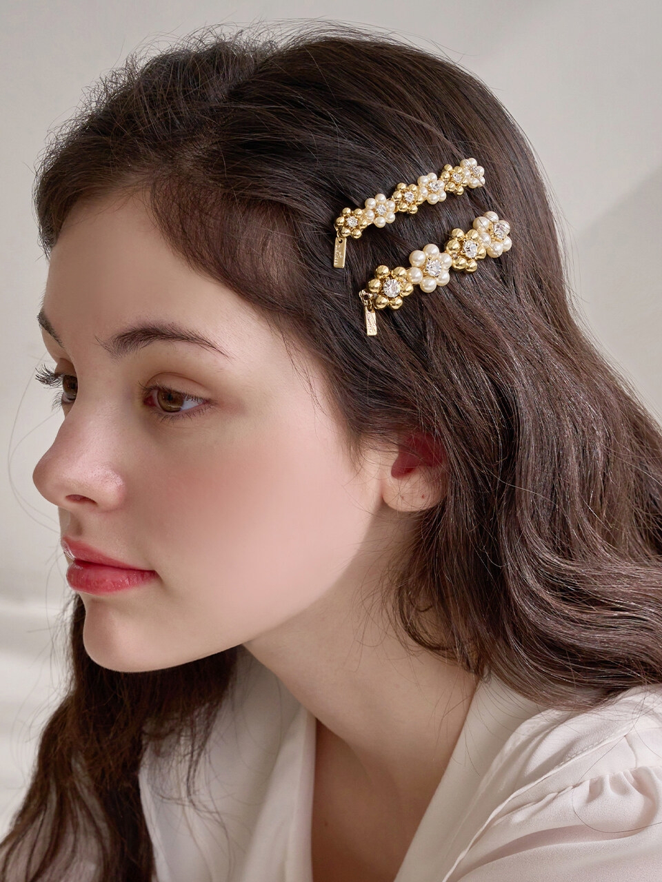 Jean Paul Clarisse Metal Daisy Large Barrette Hair Clip LFAC0387