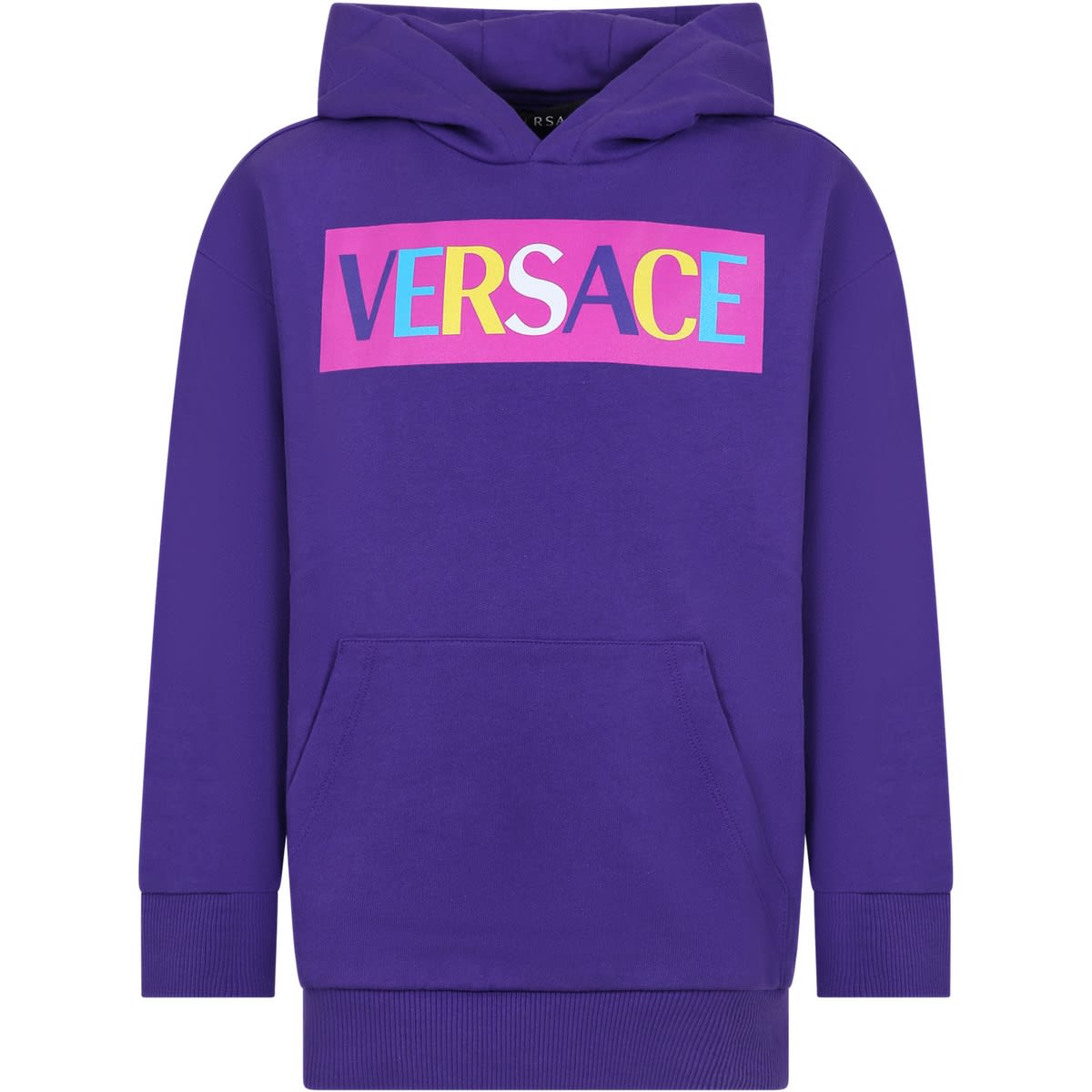 Versace Purple Sweatshirt For Girl With Logo