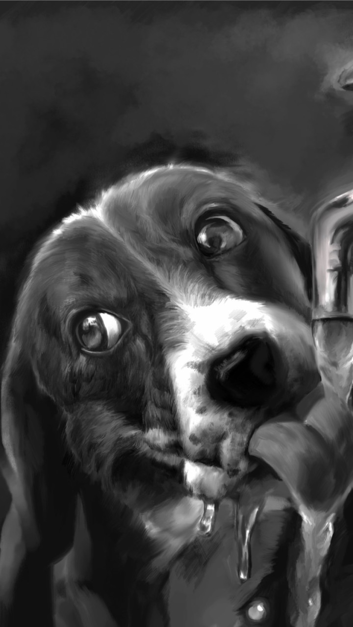 真剣に絵を描くオプチャ