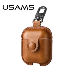 ◎-AirPods專用保護套全新真皮套|◎-品味非凡採用頭層牛皮打造，外觀精緻大氣彰顯品味|◎-貼心皮鈕扣緊鎖機身，有效防止意外型號:AirPods耳機真皮保護套種類:週邊配件週邊配件類別:收納包配戴