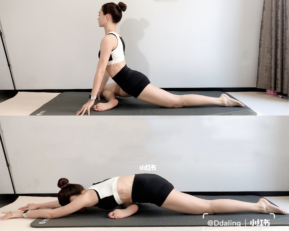 拉伸瘦腿動作5：天鵝式拉伸