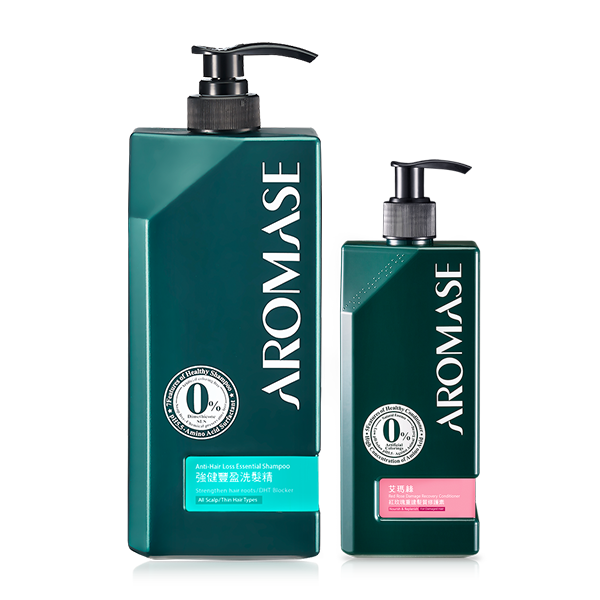 洗髮 固髮 護髮 一次完成！艾瑪絲強健豐盈洗髮精X紅玫瑰重建髮質修護素，清潔頭皮、強健髮根，同時找回柔順髮質！融合多種草本植萃的胺基酸洗護組，讓髮根增添活力、讓髮絲更飄逸！無論是油性或中性頭皮皆適用，