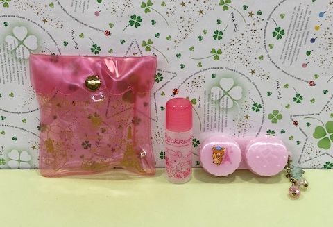 【震撼精品百貨】Rilakkuma San-X 拉拉熊懶懶熊~旅行用隱形眼鏡用收納盒附袋#52190