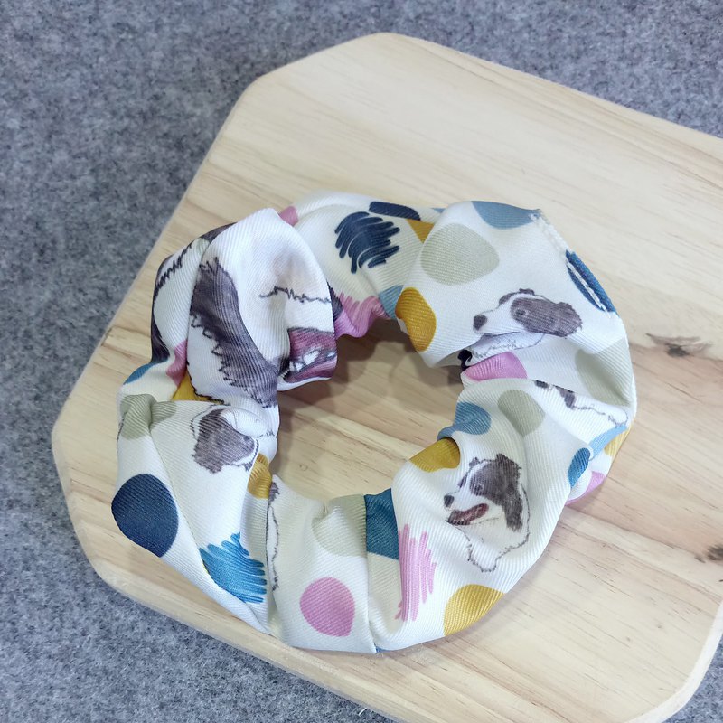 狗狗圖案髮圈，獨一無二，純手工車縫