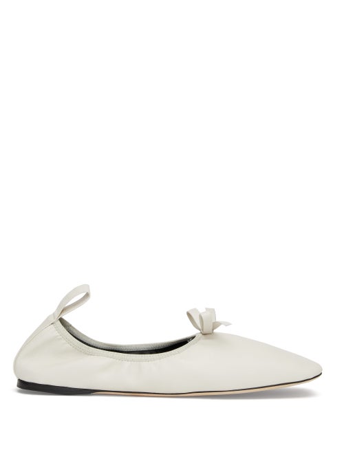 Loewe - Loewe's nomadic sensibility is captured in these white ballet flats, with soft elasticated c