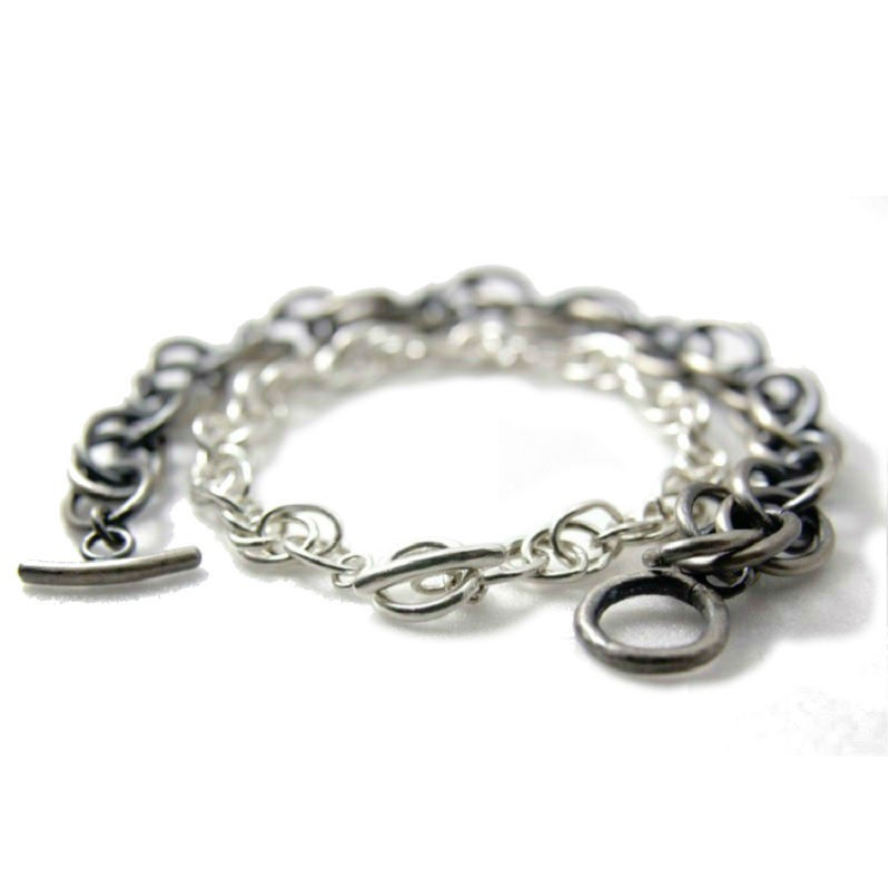 Silver Spring - 純手工焊接迴旋鍊純銀手鍊(一對)