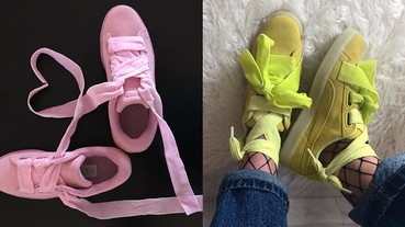 除了黑白色 Basket Heart 外，Puma 今季再推出搶眼顏色的 Suede Heart 波鞋！