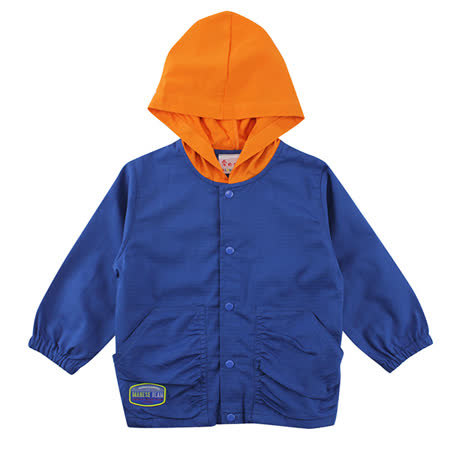 【愛的世界】SUPERMINI 戶外郊遊系列純棉束袖釘釦口袋連帽長袖外套/2~4歲-台灣製-