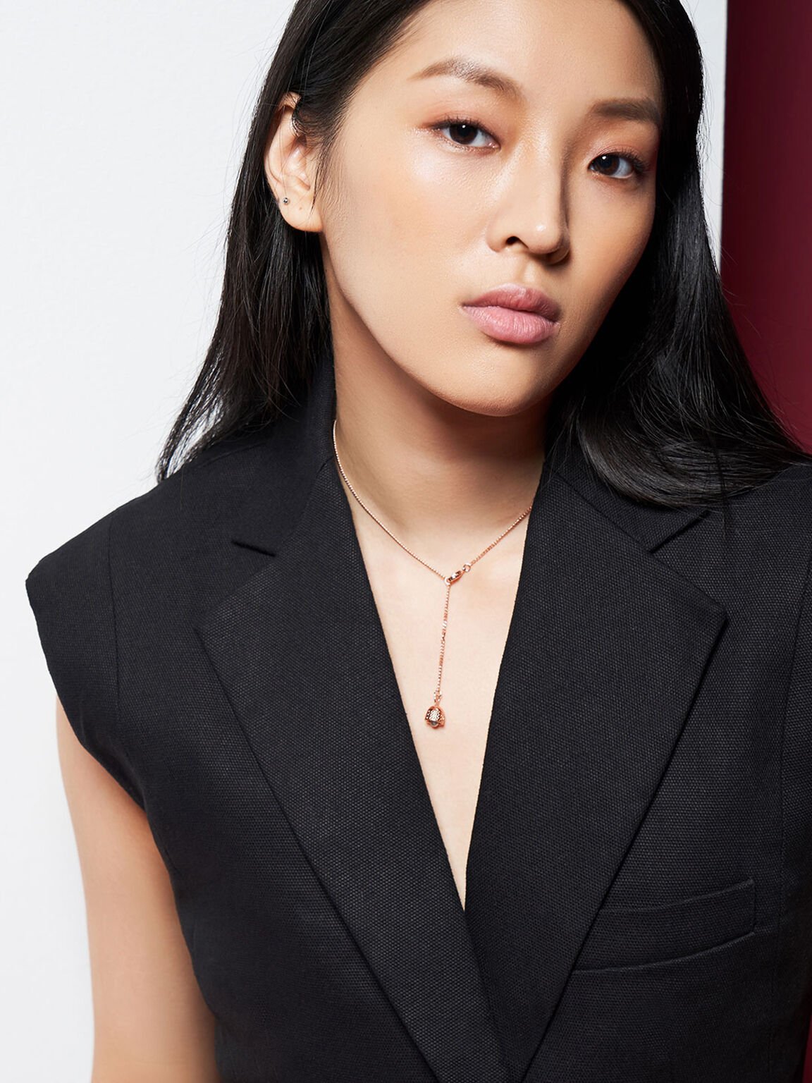 CHARLES & KEITH 金屬細項鍊 - 玫瑰金