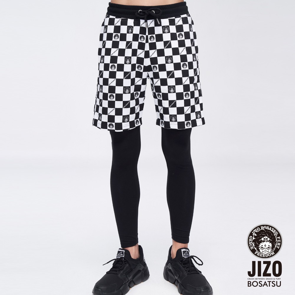 BLUE WAY 地藏小王-棋盤格潮流運動短褲