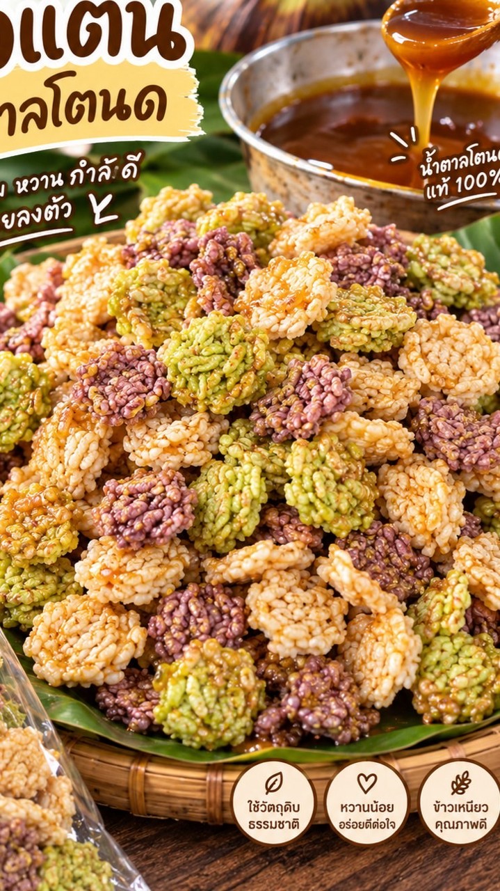 ข้าวแต๋นน้ำตาลโตนด-กล้วยฉาบ