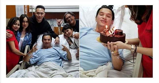 Momen haru Edison dan istri rayakan ultah pernikahan di rumah sakit