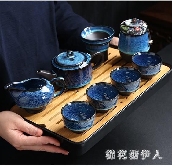 旅行茶具套裝家用車載戶外便攜式紫砂建盞小茶壺茶杯茶盤功夫茶具泡茶組PH4002【棉花糖伊人】