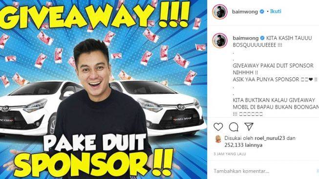 Disebut Tak Keluar Uang Untuk Giveaway Baim Wong Sakit Hati Suara Com Line Today