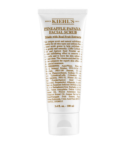 ●以鳳梨及木瓜萃取為主要成份的天然去角質乳霜 ●富含細緻的去角質顆粒及水果酵素，能輕柔地去除皮膚老廢角質 ●使用後，肌膚變得細緻柔軟，更有光澤。可視個人肌膚狀況每週使用1至3次。