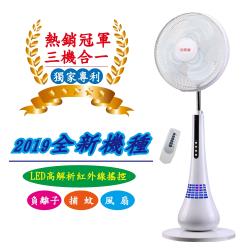 ◎負離子製造活氧、殺菌、清新空氣|◎特有UV吸入式捕蚊燈，高效捕蟲|◎涼風捕蚊，一次滿足商品名稱:金開運-16吋微電腦負離子滅蚊涼風扇型號:TY-1610種類:一般風扇風段:3段風扇葉數:3片式外箱尺