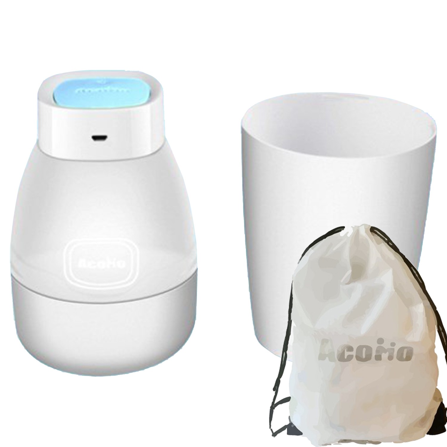 AcoMo - PS II USB 紫外線 6 分鐘殺菌可攜式消毒器+送防塵收納袋-Blue/藍色